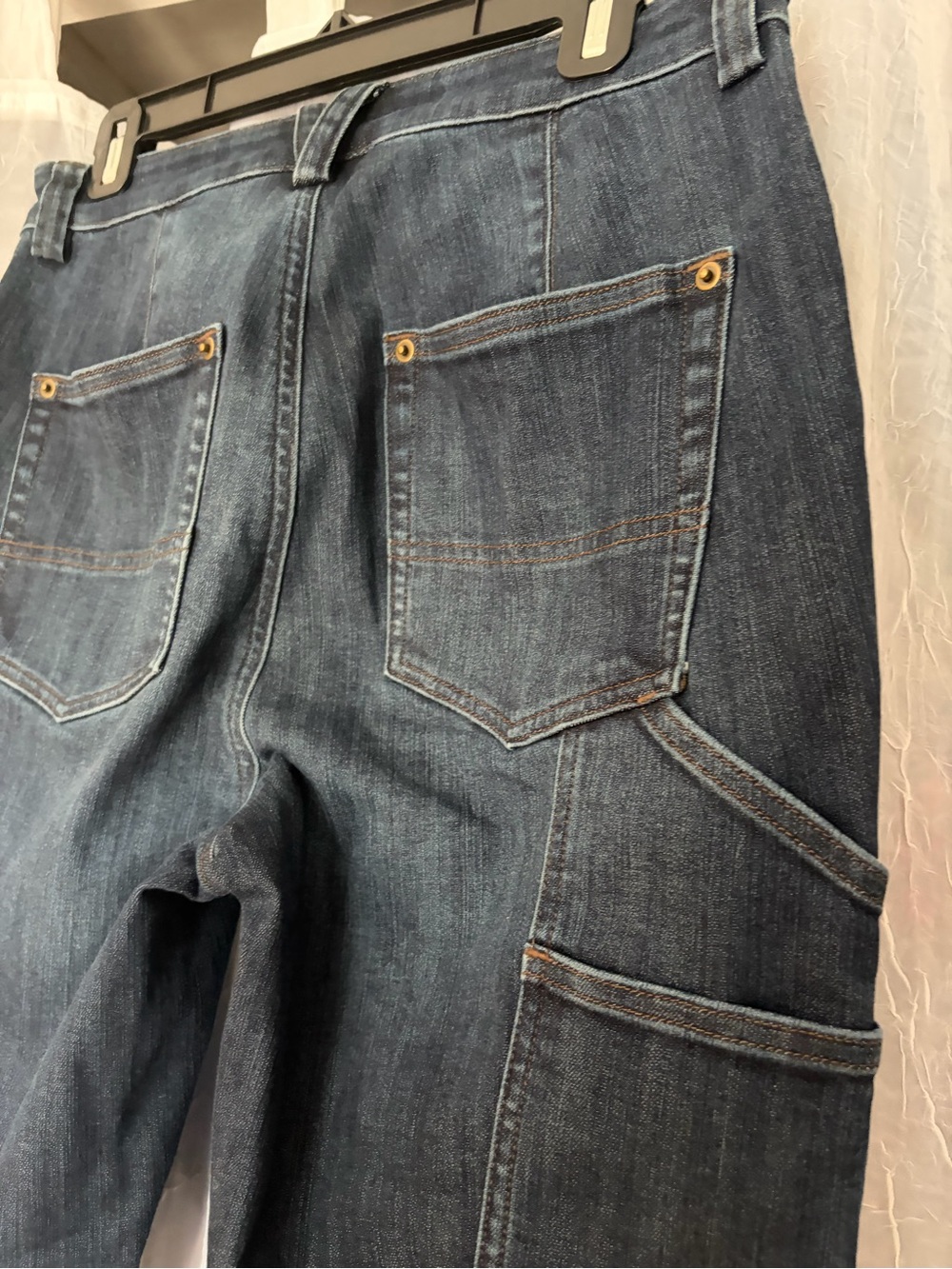 Duluth Trading Co Dark Indigo Straight-Leg Double Flex Women's Jeans - Picture 5 of 6
